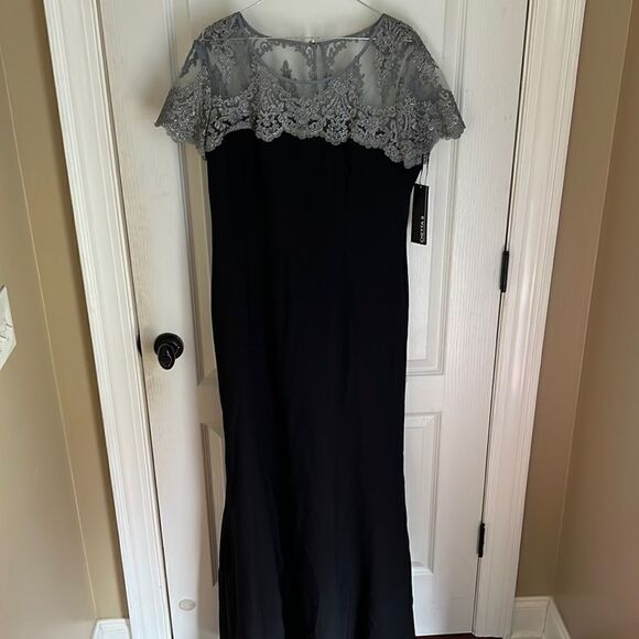 New Cheeta B black flute style dress with silver embellished top - Picture 1 of 8